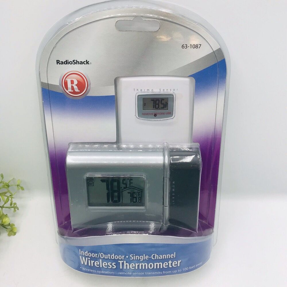 NOS Radio Shack 63-1087 INDOOR / OUTDOOR WIRELESS THERMOMETER  Battery Operated